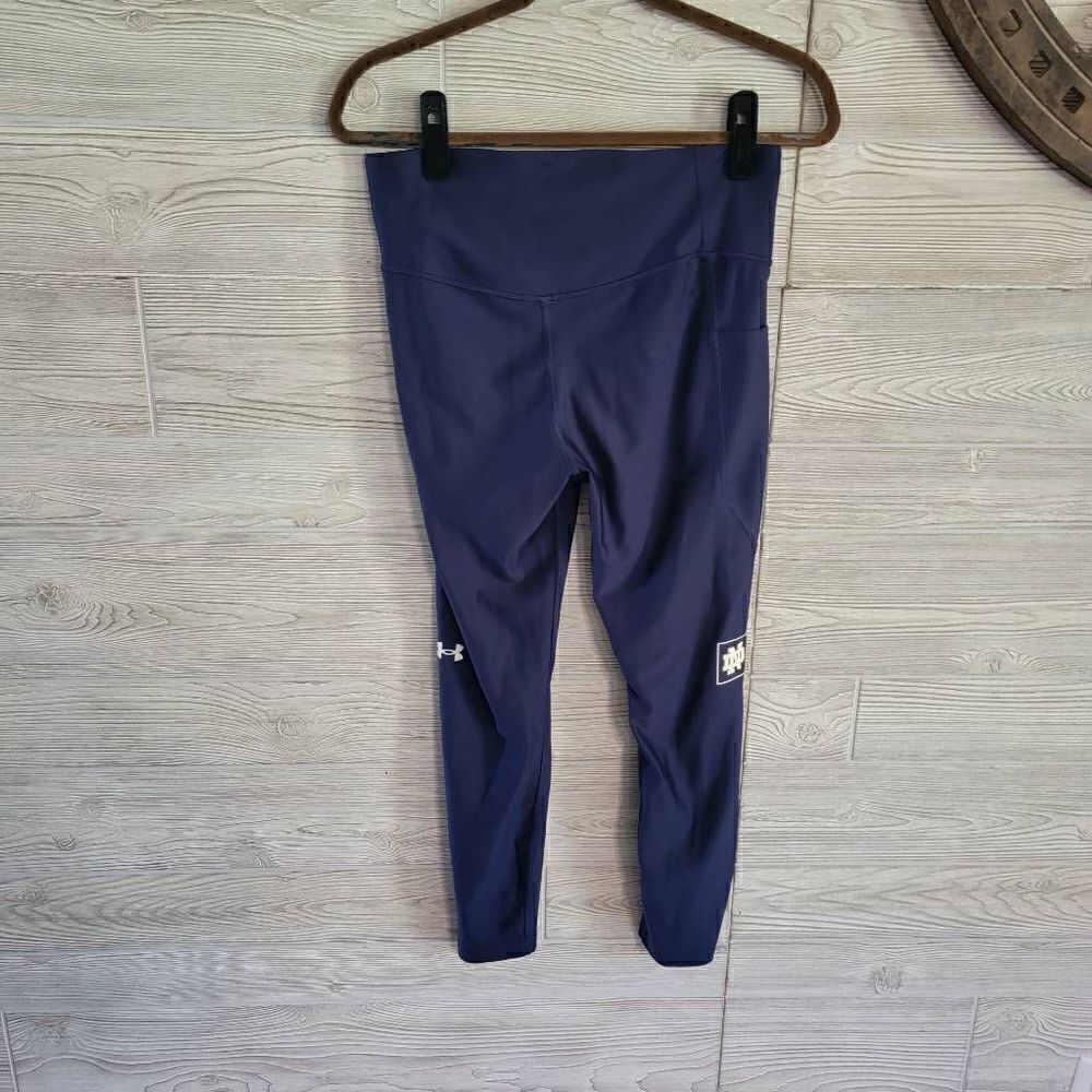 Under Armour Noterdame Compression Leggings Womens SZ M Navy W/ Pockets